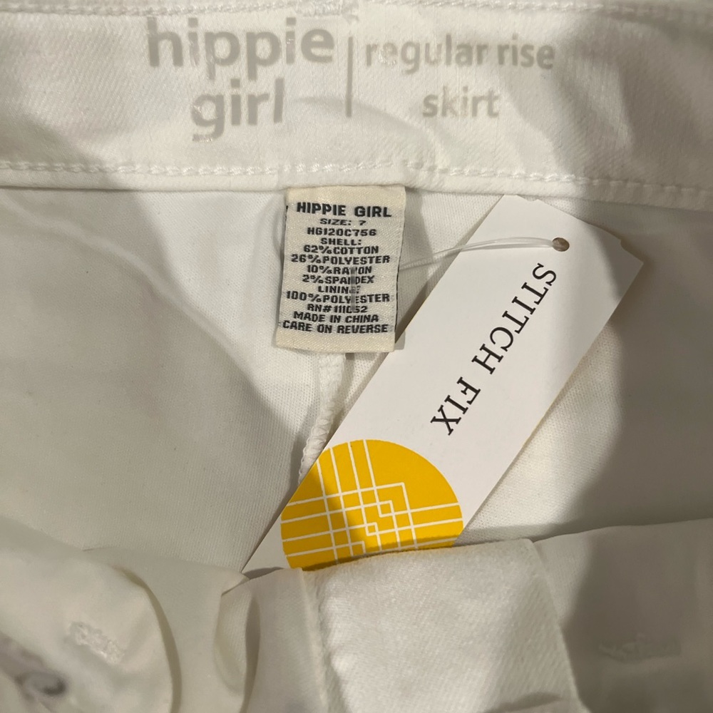 Girls White Jean Skirt